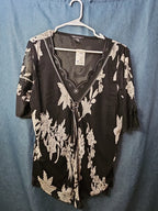 NWT Appointments 1X Whimsigoth Blouse Black Mesh Floral Fairycore Y2K Ring Top