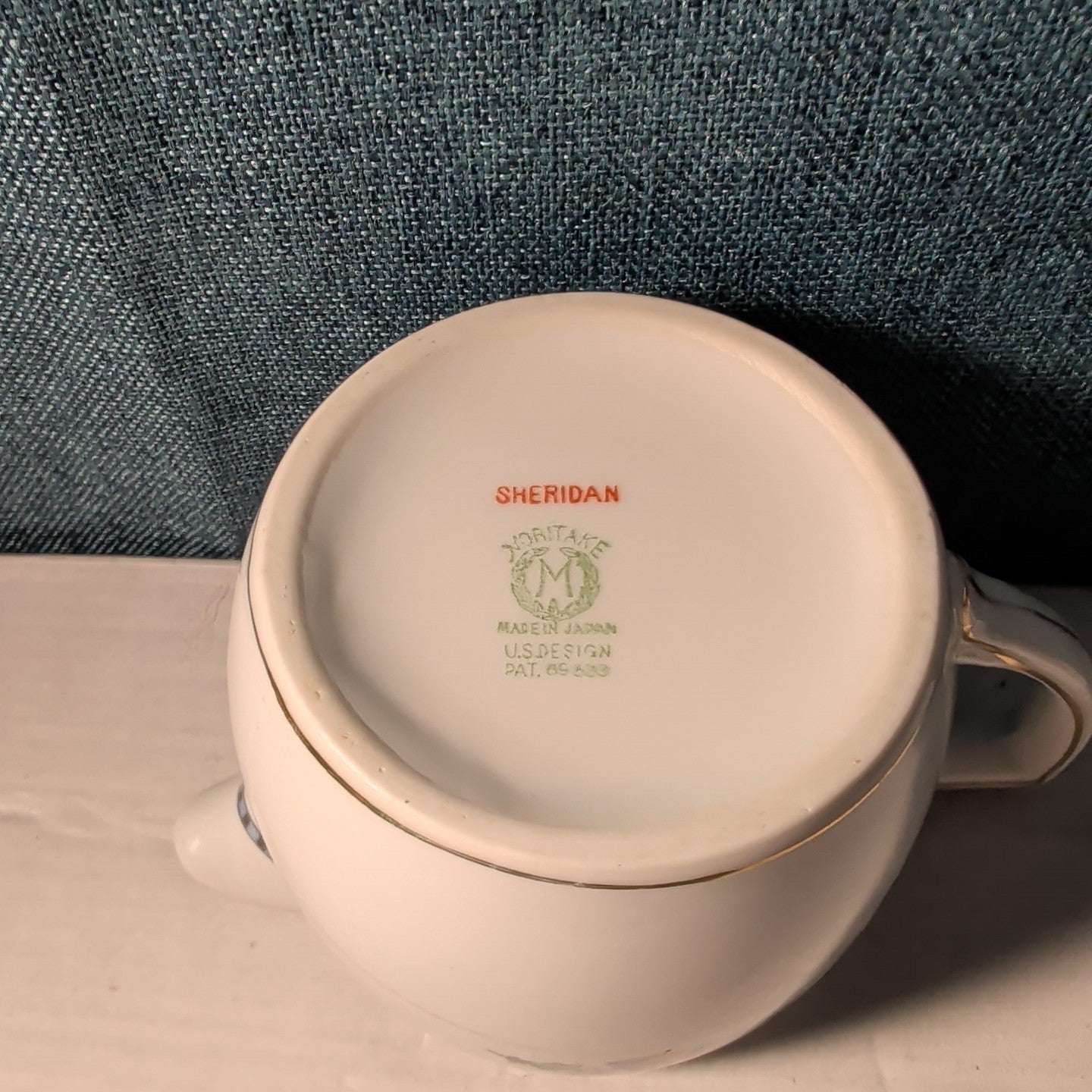 Vintage Noritake Sheridan Creamer Pitcher Art Deco Floral 1920s Gold Japan 3"