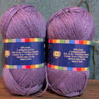 Herrschners Afghan Yarn 2 Ply Grape Purple Acrylic 2 Skein Lot