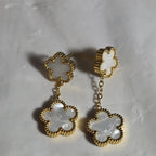 3PC Jewelry Set Black White Gold Tone Necklace Bracelet Earrings