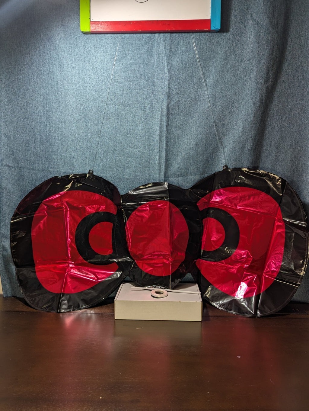Set of 6 Giant Red Bow Foil Balloons | 34" Red & Black