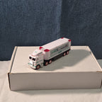 2021 Hess Mini Toy Truck Semi Hauler with Race Car White & Green Collectible