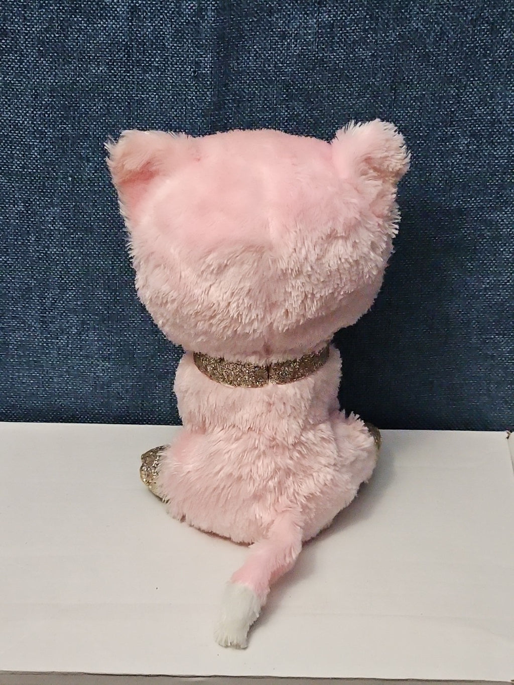 Ty Beanie Boos Fiona Pink Cat Plush | Glitter Eyes & Gold Feet | 6-9"