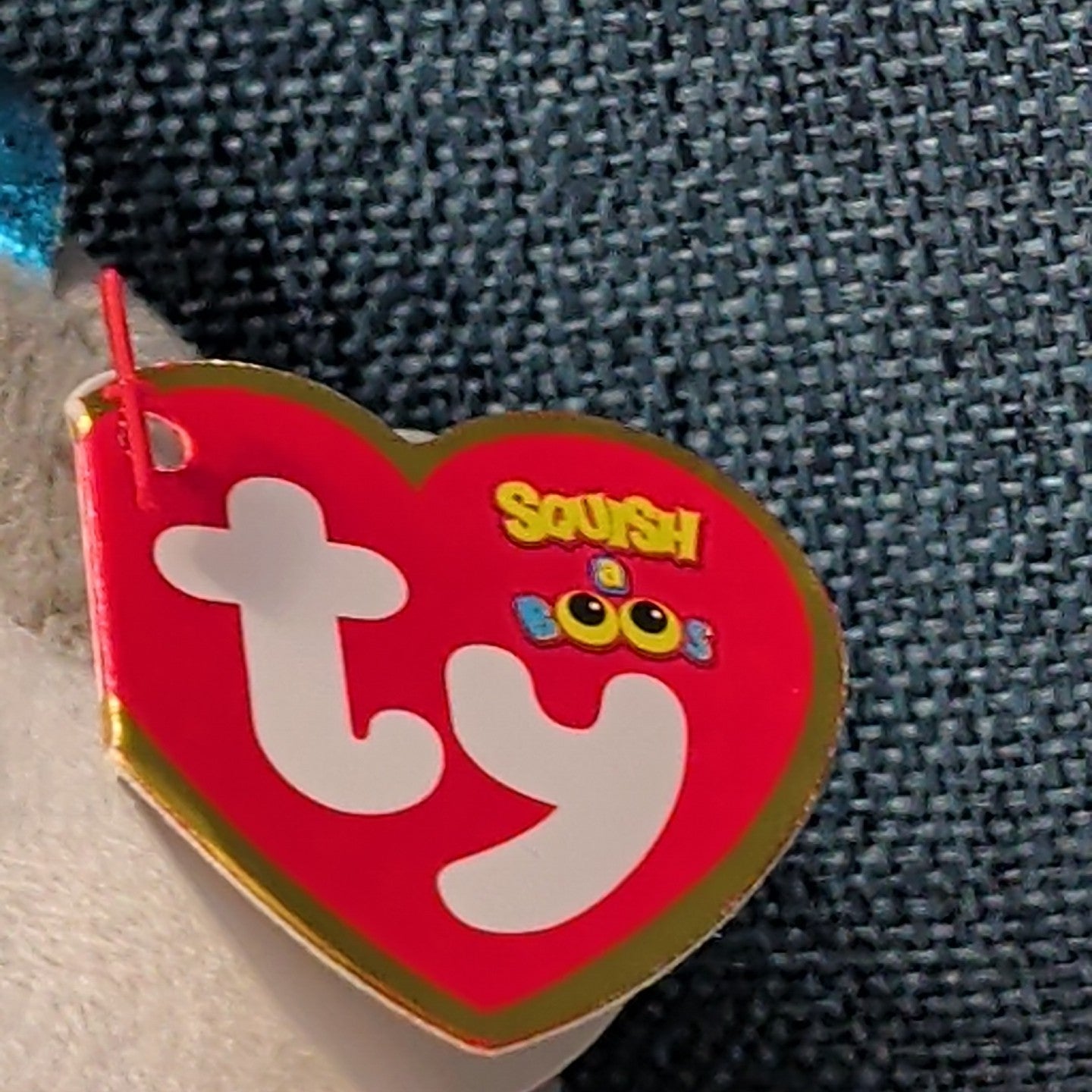 Ty Squish-a-Boos Slush Husky Dog Plush Blue Glitter Eyes Squishy Beanie with Tag