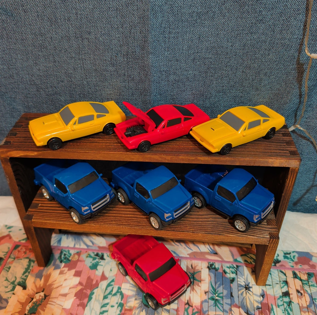 Toy Car Truck Lot 7Pc Plastic Blue Red Yellow