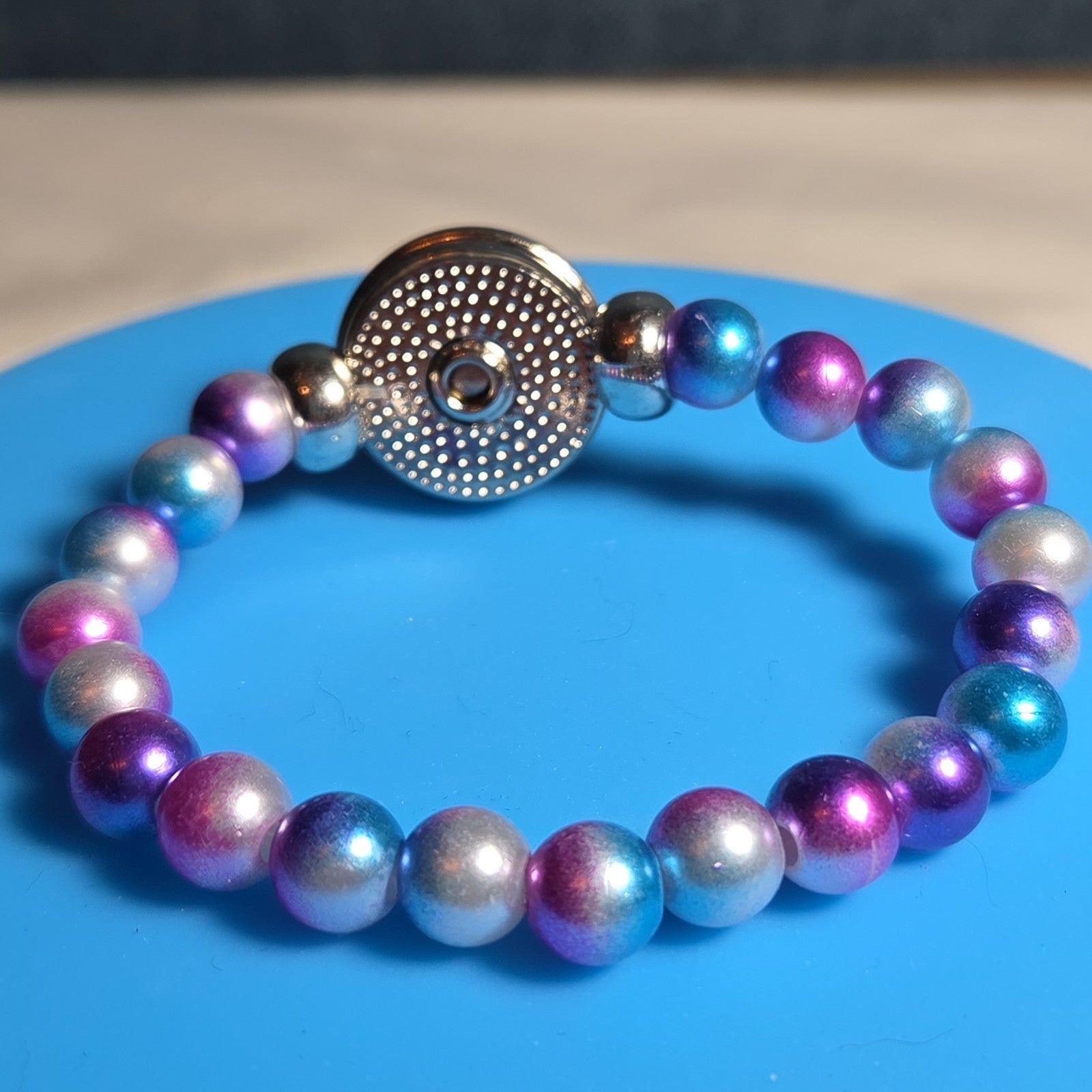 Taylor Swift Lover Snap Charm Beaded Stretch Bracelet