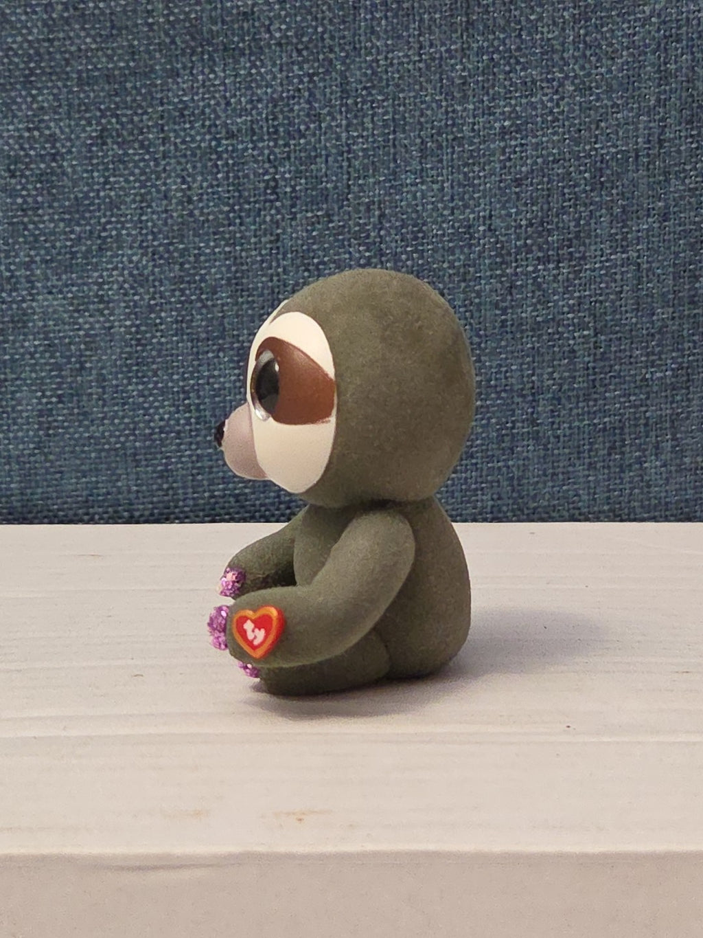 TY Mini Boos Series 4 Dangler The Sloth Figure | 2" Flocked Collectible | Glitte