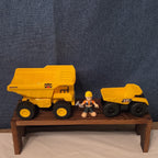 Toy Dump Truck Lot of 2 CAT & DIG 2500 Plastic Sandbox Vehicles