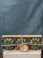 Set of 3 Green Pumpkin Candles | Vanilla Scented Molded Wax | Fall Farmhouse