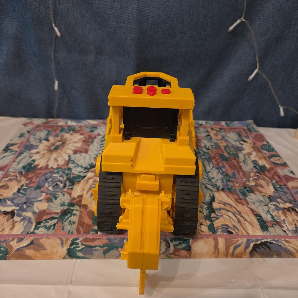 Caterpillar CAT Bulldozer Toy Plastic Construction Vehicle Y2K