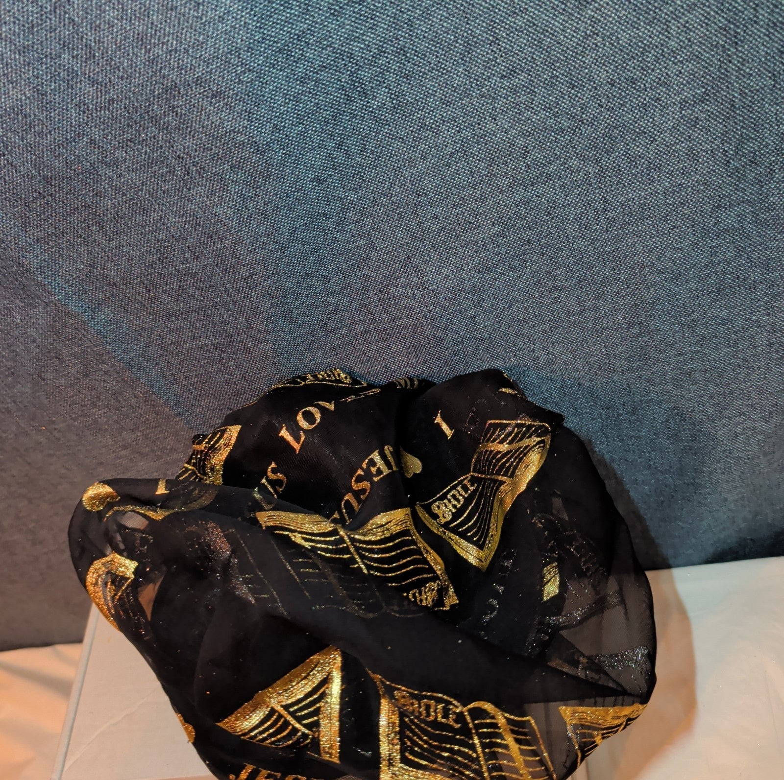 I Love Jesus Bible Black Satin Hair Bonnet Sleep Cap OS