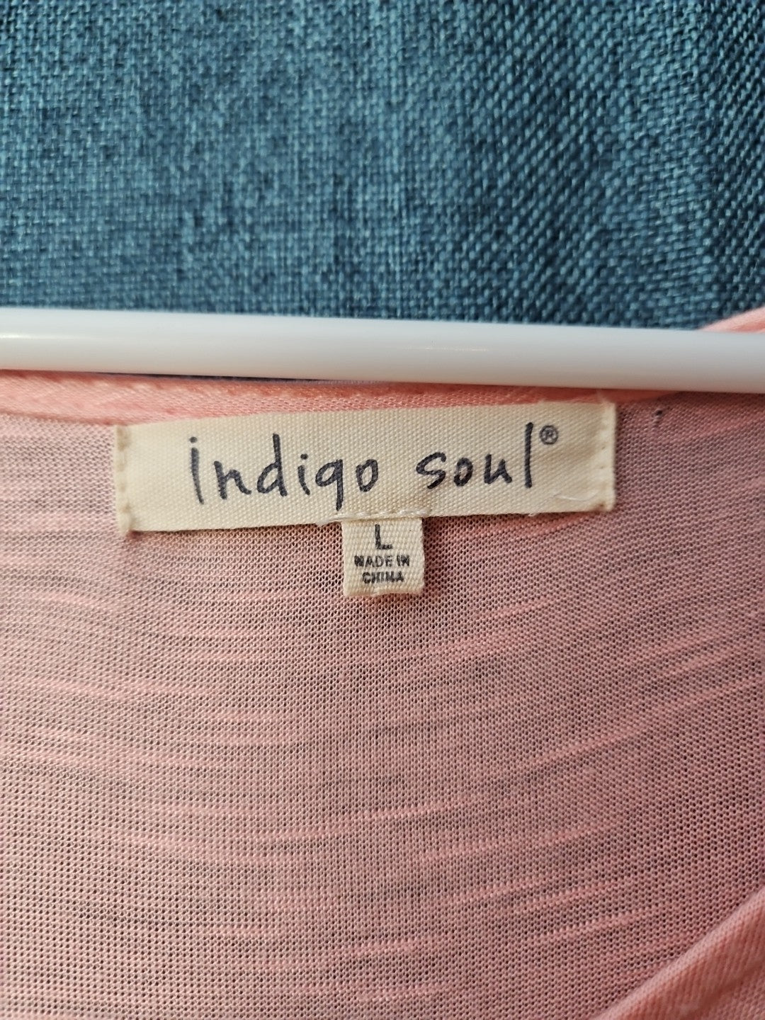 Indigo Soul Boho Tunic Top Large Pink Rayon Crochet Lace Sharkbite Hem Lagenlook