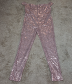 Rose Gold Sequin Off Shoulder Party Jumpsuit Romper  XL