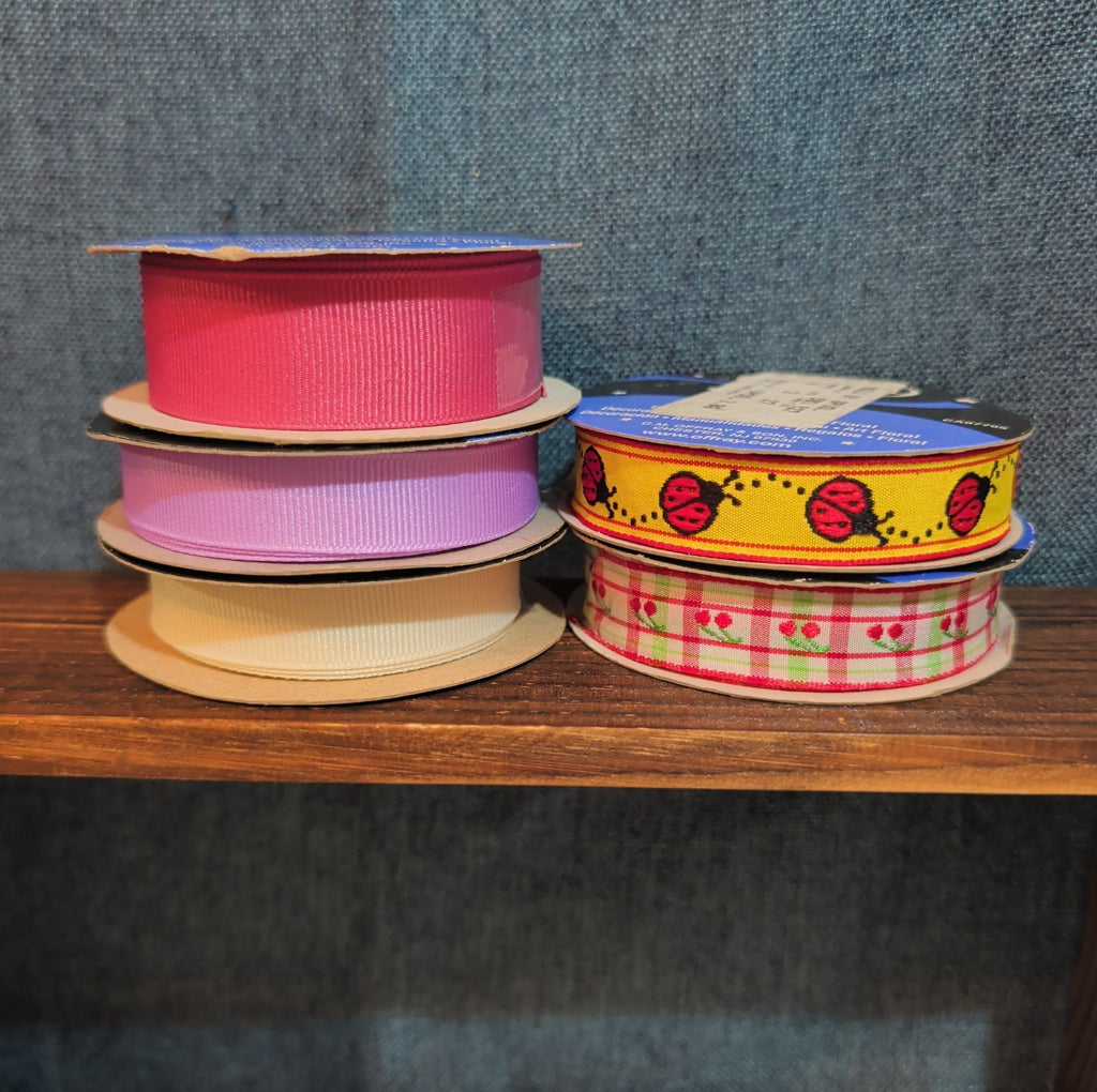 Offray Ribbon Lot 5 Ladybug Cherry Solid Spring Craft Destash