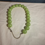 Chunky Bead Necklace Marbled Green Acrylic Retro Y2K PreOwned