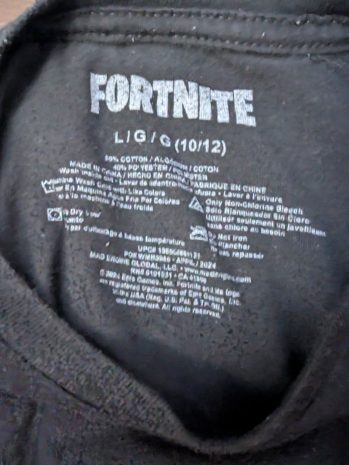 Set Of 2 Fortnite Boys T-Shirts Size L (10-12) Black Graphic Tees Gamer Shirts