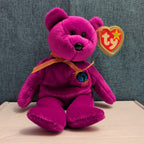 Ty Beanie Baby Millennium Bear MWMT Retired Holographic Tag Purple 2000 Y2K Toy