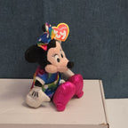 Ty Disney Beanie Baby Minnie Mouse Sparkle Rainbow Dress Metallic Pink Shoes