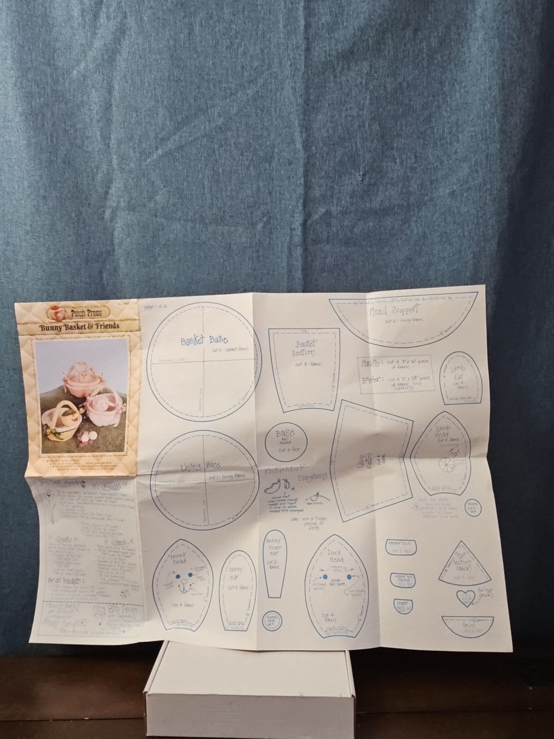 Vintage 1982 Patch Press Pattern 356B| Bunny Basket & Friends