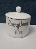 Ceramic Sugar Bowl with Lid | "Sugar & Spice"