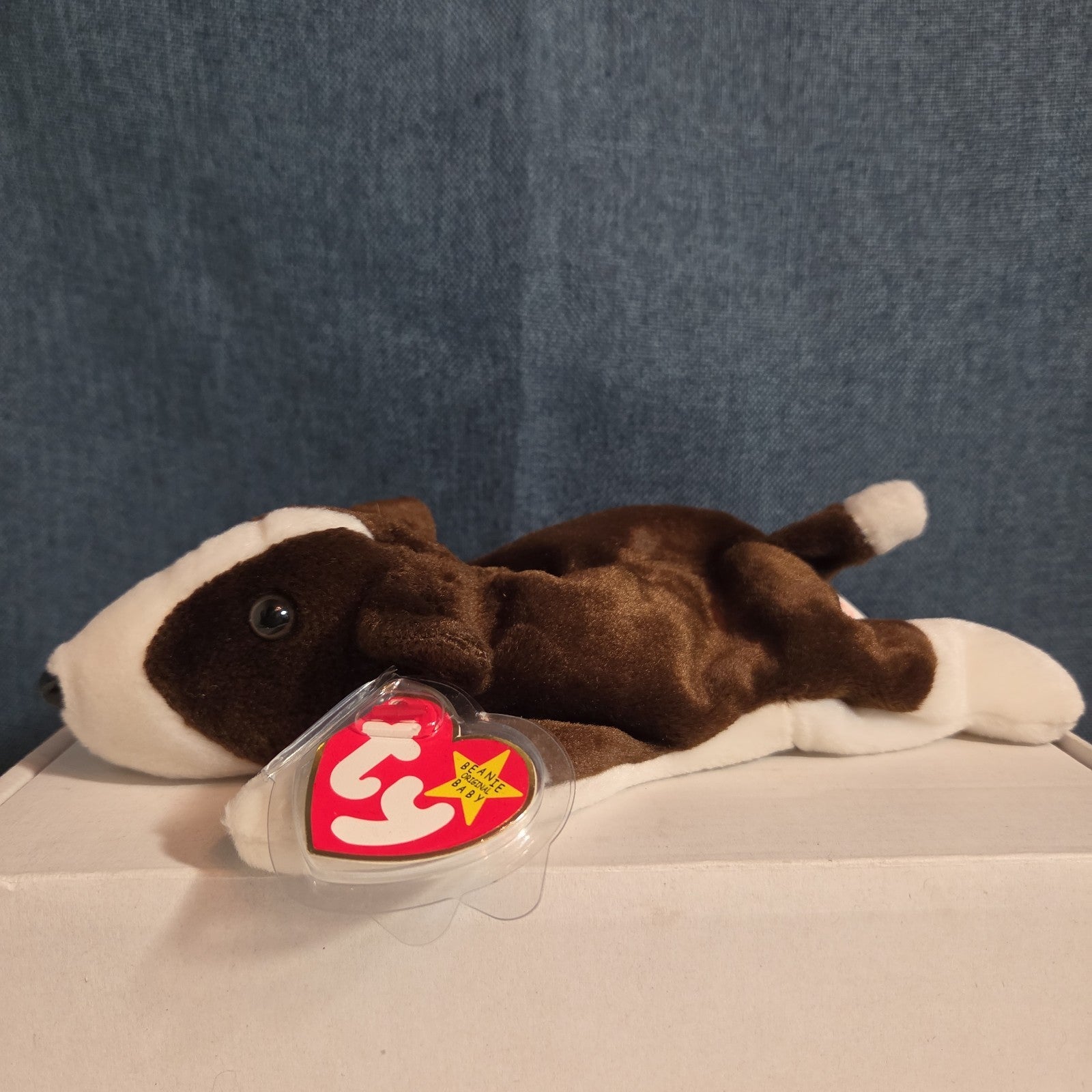 Ty Beanie Baby Bruno Dog Plush Vintage 1997 Bull Terrier Tags Protected