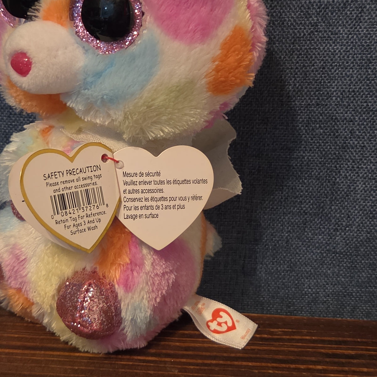 Ty Beanie Boos Bloomy Pastel Bunny Plush 6" Glitter Eyes Easter Bunny