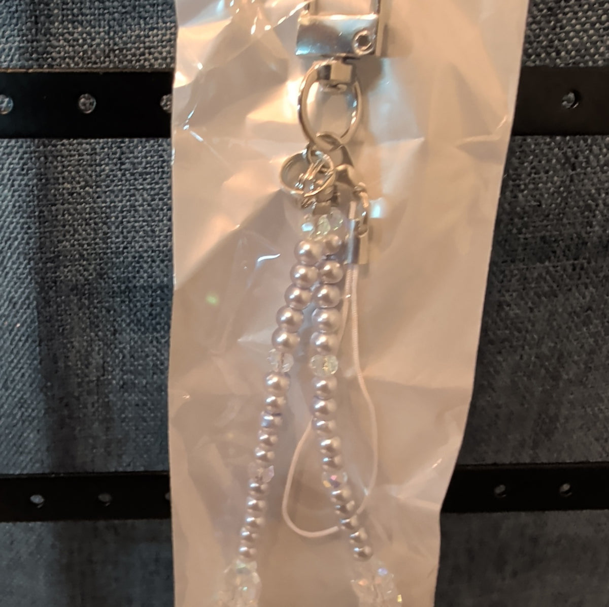 Adorn Beaded Phone Strap Charm Pearl Glass Crystal Y2K Keychain New Card