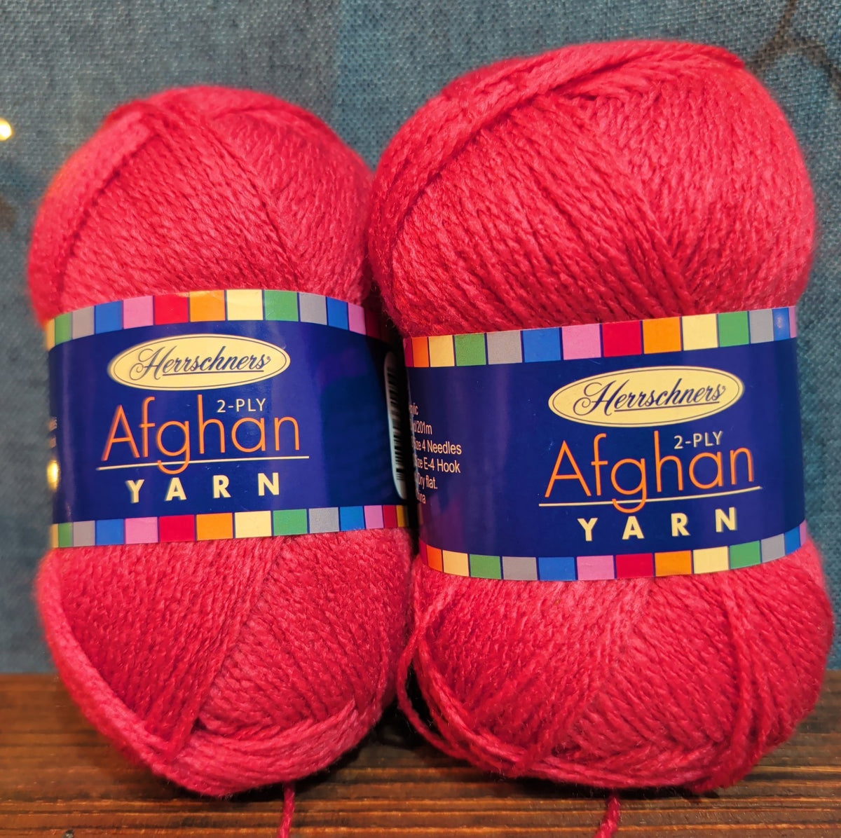 Herrschners Afghan Yarn Lot 2 Skeins 2 Ply  Grapefruit Acrylic 220 Yards Each