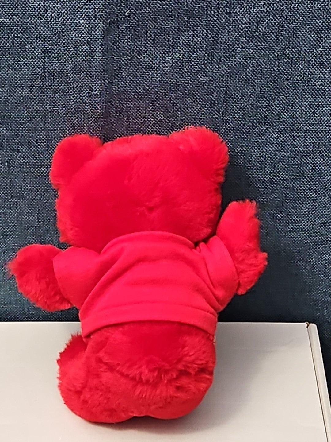 Vintage 1986 Crayola Teddy Bear Plush | Red Crayon Shirt | 7" Stuffed Animal |
