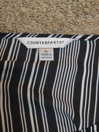 Counterparts Striped Blouse Women XL Black White Long Sleeve Top
