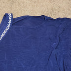 Blue Swim Cover Up Kaftan V-Neck Embroidered Vacation OS