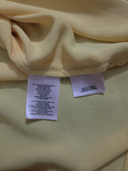 Nine West Petite XL PXL Yellow V-Neck Blouse Career Long Sleeve Pockets Popover