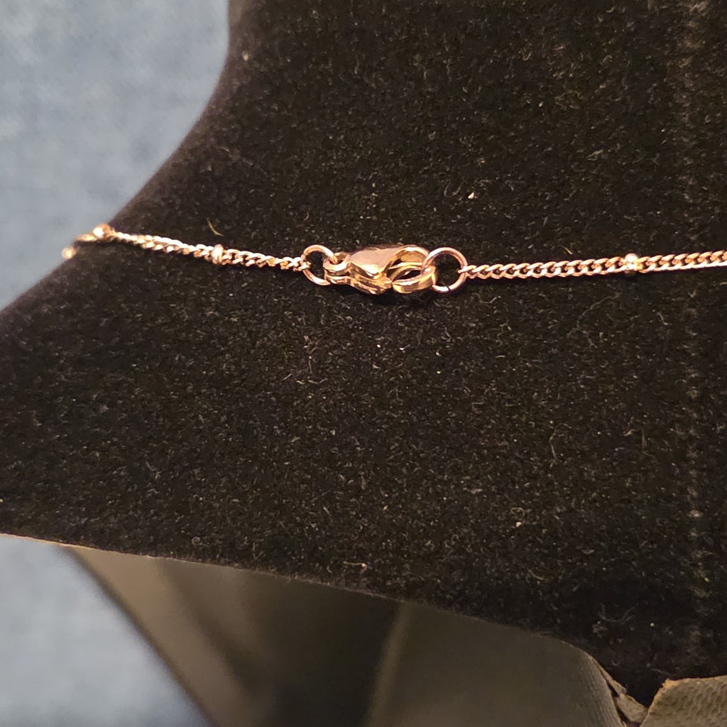 Pixie The Penguin Letter X Necklace Rose Gold Tone Puffy Coquette NIB