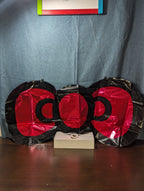 Set of 6 Giant Red Bow Foil Balloons | 34" Red & Black