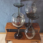 Greenbrier Set 4 Smokey Grey Gray Wine Glasses 12oz