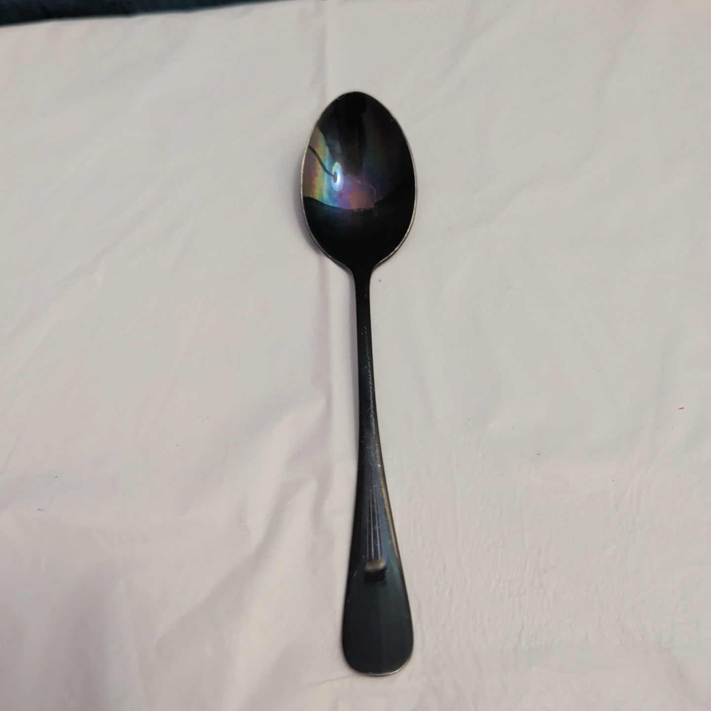 Set of 7 Black Stainless Steel Spoons 18/0 Modern Flatware Teaspoons Clean