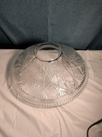 KIG Indonesia 10" Pressed Glass Bowl Starburst Floral MCM Centerpiece Serving