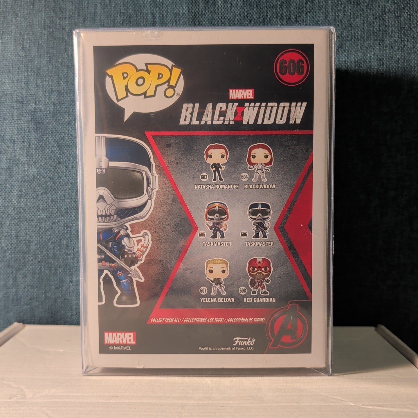 ​Funko Pop Marvel Black Widow Taskmaster #606  with Bow in Box with Protector