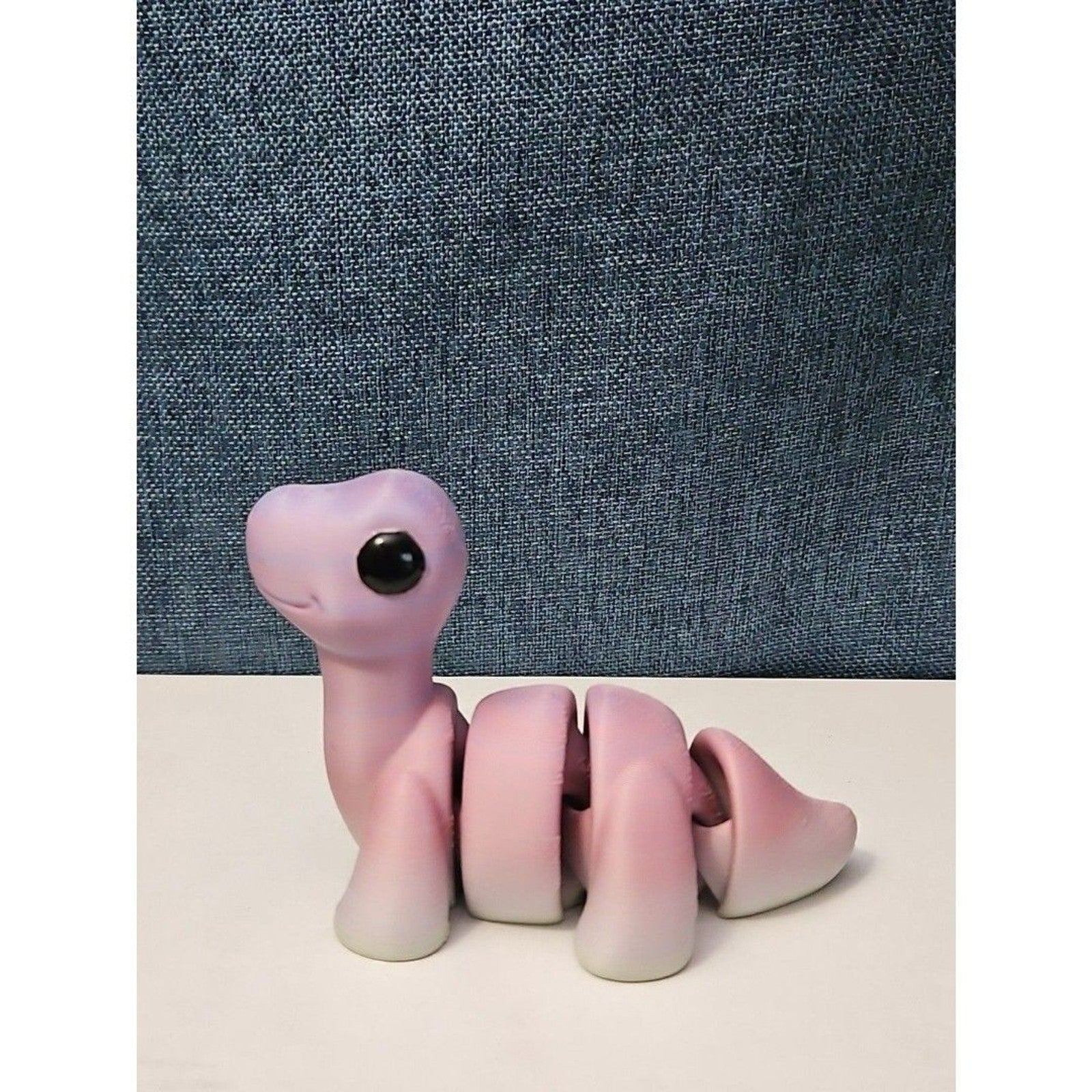Mini Articulated Brontosaurus Fidget Toy | 3D Printed Dinosaur | Pink Purple