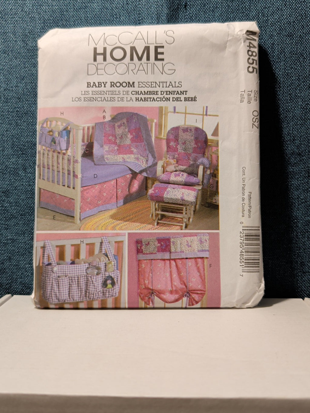 McCall's M4855 Baby Nursery Decor Pattern '05 Bedding Quilt Bumper Stacker UNCUT