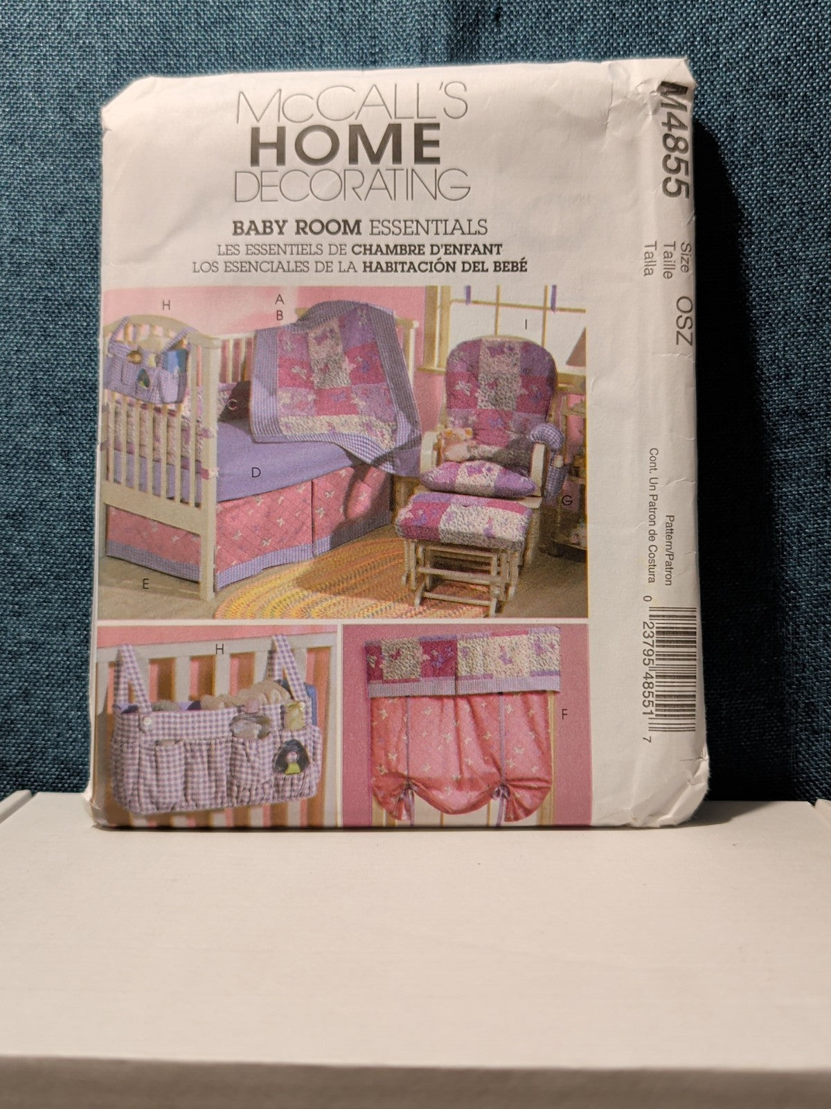 McCall's M4855 Baby Nursery Decor Pattern '05 Bedding Quilt Bumper Stacker UNCUT