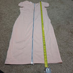 Blush Pink Midi Dress Full Zip Cutout Short Sleeve Bodycon XXL