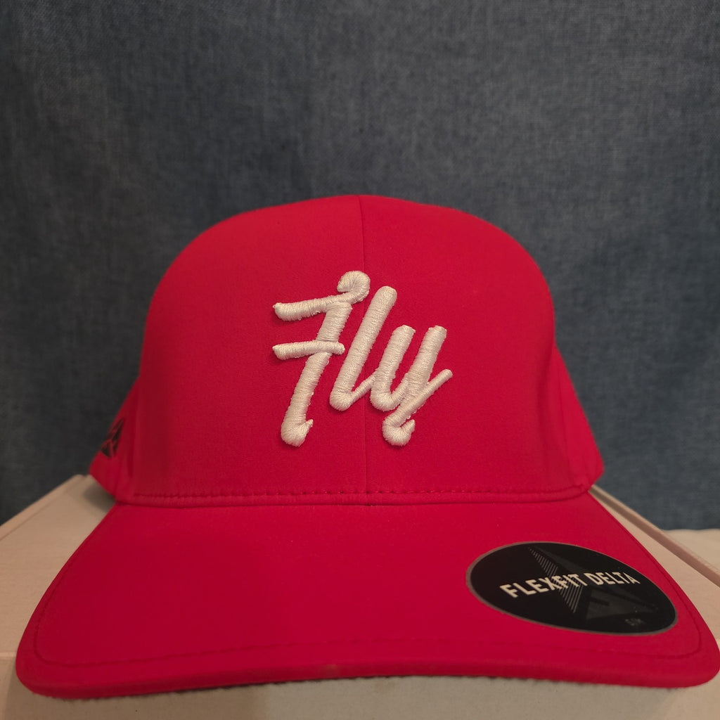 Flexfit Delta Hat SM Red Fly Embroidered Baseball Cap Fitted Performance 180