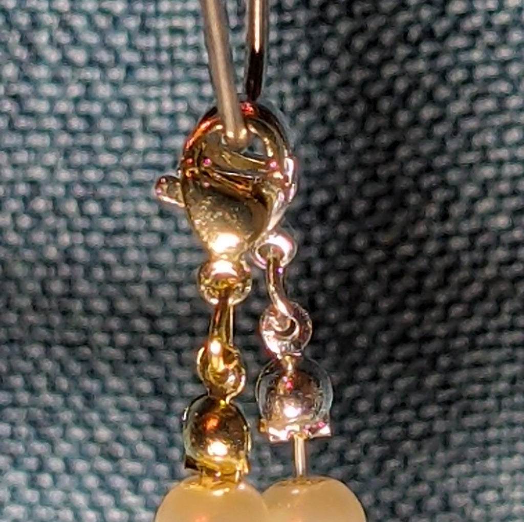 Faux Pearl Purse Charm Gold Silver Tone Letter U