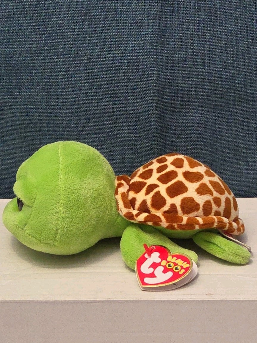 Ty Beanie Boos Zippy Green Turtle 6" Stuffed Animal Toy Gold Glitter Eyes MWMT