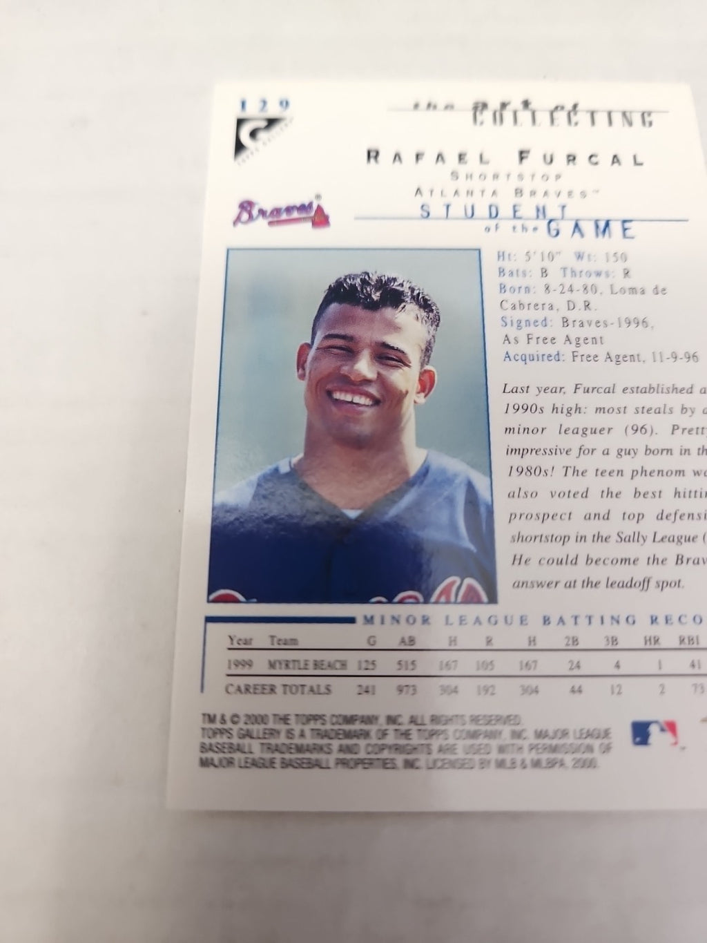 2000 Topps Gallery - Students of the Game Rafael Furcal #129
