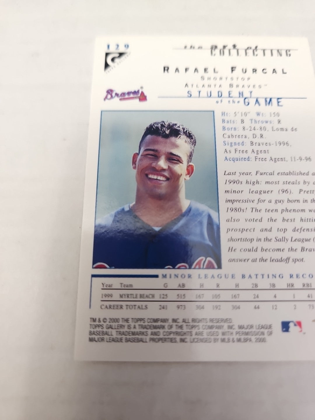 2000 Topps Gallery - Students of the Game Rafael Furcal #129