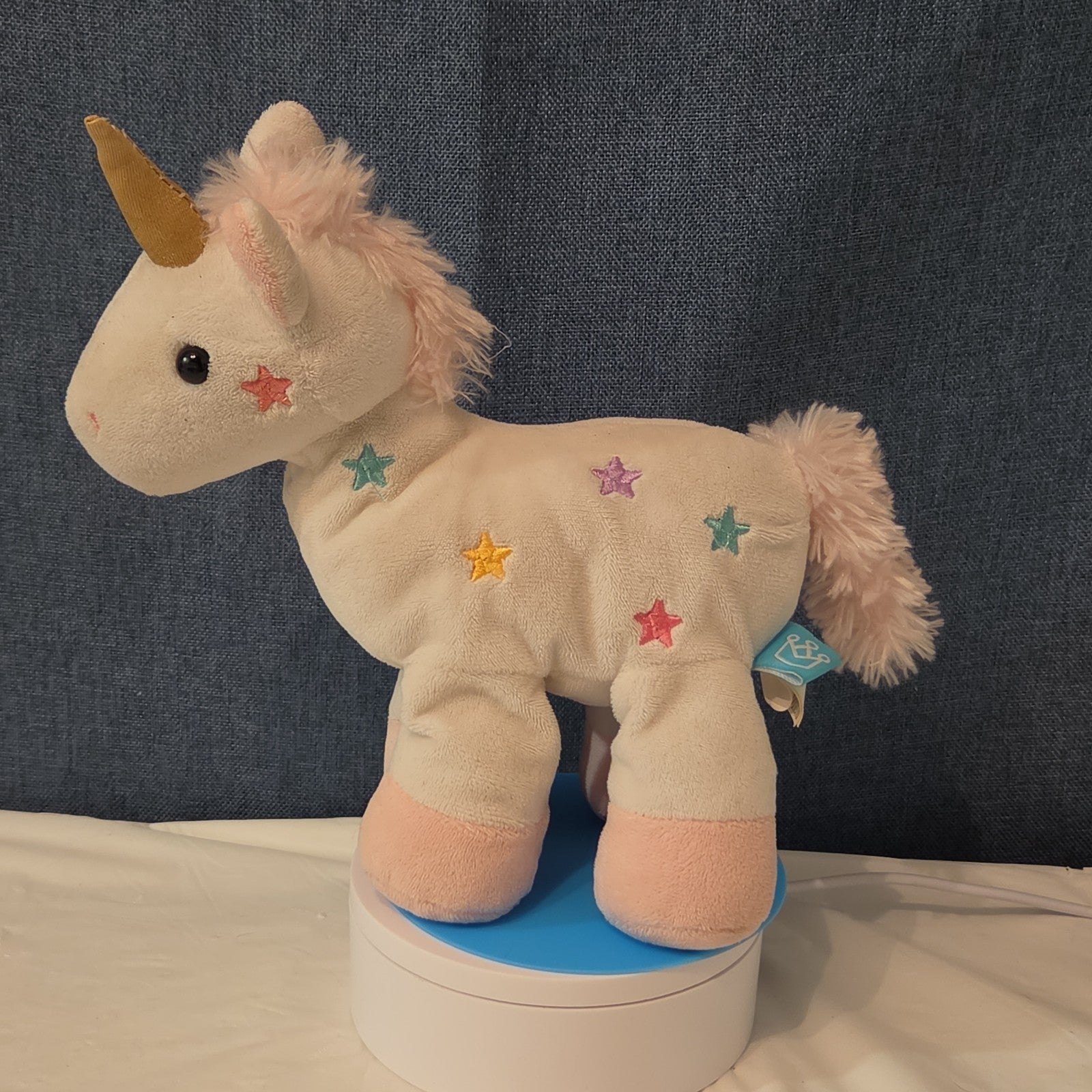 Manhattan Toy White Pink Unicorn Plush Rainbow Stars