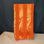 Vintage Orange Striped Scarf Sheer Satin Oblong Rectangular Wrap Retro