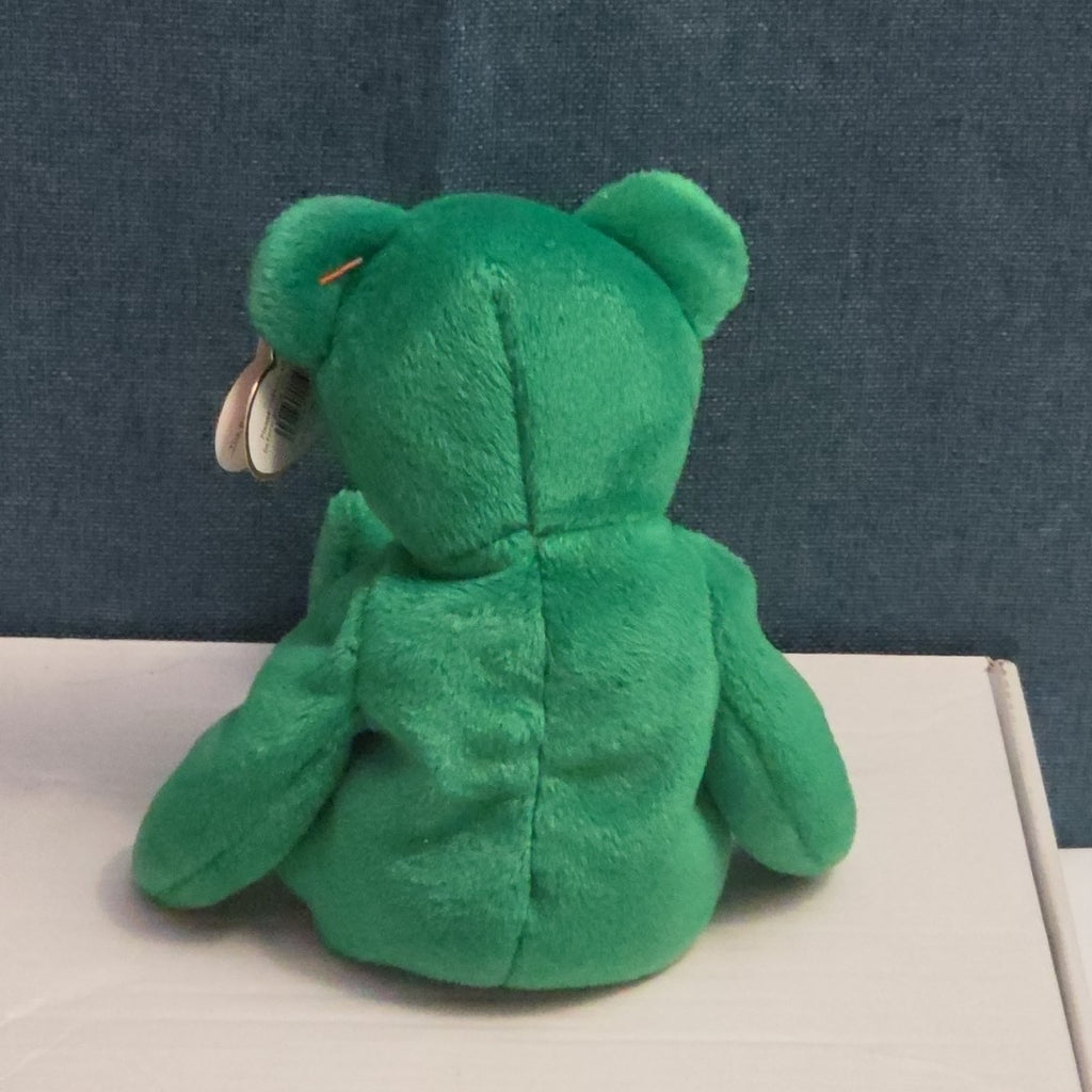 Ty Beanie Baby Erin the Bear 1997 Retired MWMT P.E. Pellets Irish Green Clover